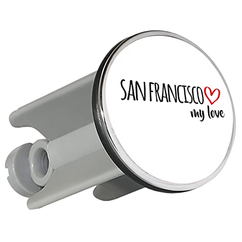 Huuraa Waschbeckenstöpsel San Francisco My Love 4cm Stöpsel Größe für alle Fans von San Francisco USA Geschenk Idee für Freunde und Familie von Huuraa
