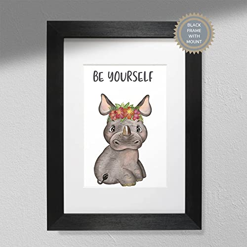 Be Yourself – Nilpferd-Druck | Kinderzimmer Kunst Wand | Kinderzimmer Dekor | Baby-Tierdruck nur A3 von Hygge Creations