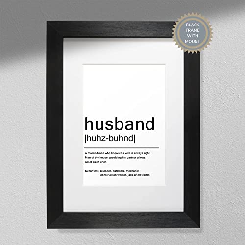 Hygge Creations Ehemann – Typografie 'Definition' Druck | Ehemann Definition | Geschenkidee für Ehemann Druck nur A4 von Hygge Creations