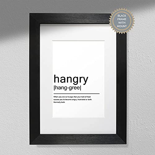 Hygge Creations Hangry – Typografie 'Definition' | Küchendrucke | Home Prints | Wanddekor | Wohnkultur | Zitat Druck nur A3 von Hygge Creations