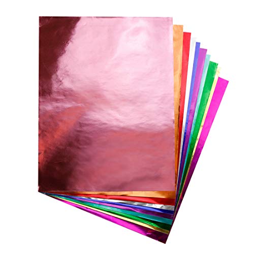 Hygloss Products Metallfolien-Papierbögen für Kunst und Handwerk, Klassenzimmeraktivitäten und Künstler, 25,4 x 33 cm, 10 Farben, 40 Blatt von Hygloss