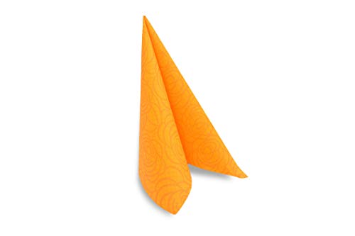Hypafol Airlaid Motiv-Serviette Roses orange | 100St. | unterschiedliche Farben und Motive | 40x40cm | passend zu Einrichtung und Dekoration | für Gastronomie und Zuhause | eleganter Look von Hypafol