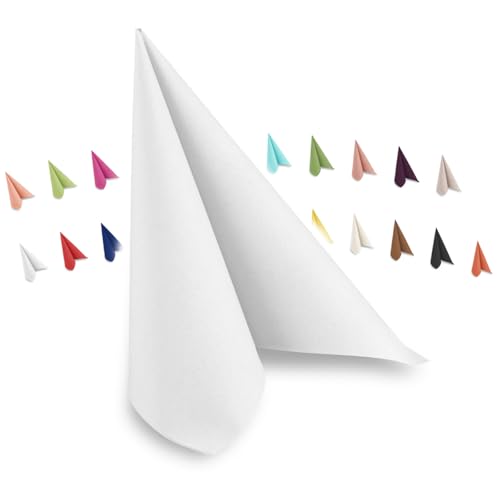 Hypafol Airlaid-Serviette weiß | 50 St. | unterschiedliche Farben für jeden Anlass | 40 x 40 cm | abgestimmt auf Einrichtung & Dekoration | für Gastronomie und Zuhause von Hypafol