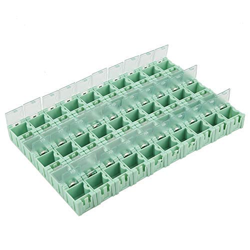 50 Blöcke SMT SMD-Box Kunststoff-Elektronikbauteile Teile-Etui Patch Labor-Aufbewahrungskoffer Mini-Werkzeugbehälter Grün von Hyuduo