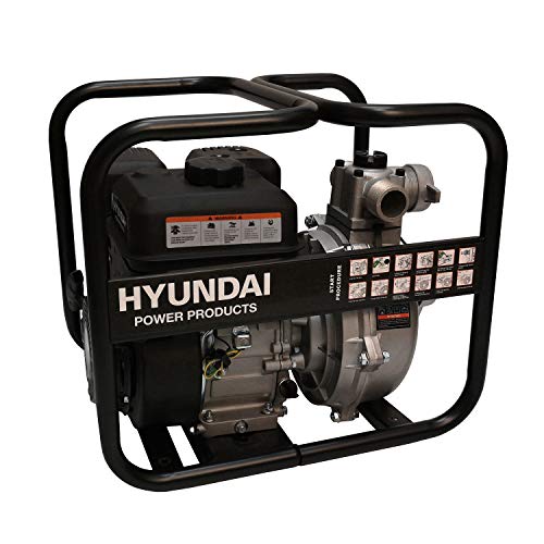 HYUNDAI Benzin-Wasserpumpe GWP57645 mit 5.4 PS Motor, 30.000 l/h Fördervolumen, 65 m Förderhöhe (Motorpumpe, Gartenpumpe, Frischwasserpumpe) von Hyundai