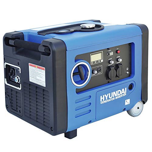 HYUNDAI Inverter Stromerzeuger HY4500SEi D, Notstromaggregat, Generator mit 4 kW, Stromgenerator mit E-Start, Benzin Stromaggregat, mobil und leise von Hyundai