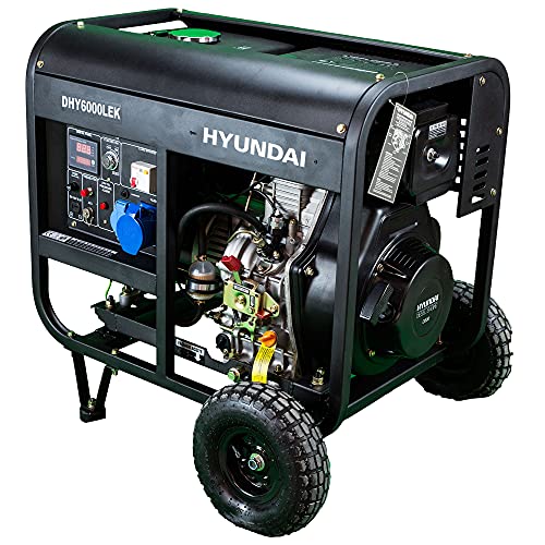Hyundai HY-DHY6000LEK Générateur Diesel, 14 litres, noir/argent von Hyundai