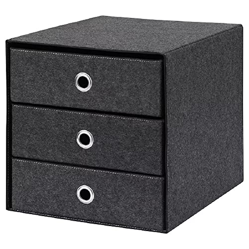 BLÄDDRA Mini-Kommode mit 3 Schubladen, Aufbewahrungsbox, Aufbewahrungsbox, Aufbewahrungsbox, Aufbewahrungsbox, grau, 33 x 38 cm von I-K-E-A