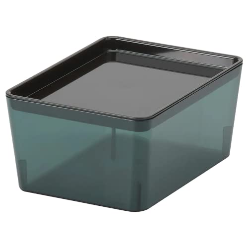 KUGGIS Box mit Deckel, transparent schwarz, 13x18x8 cm von I-K-E-A
