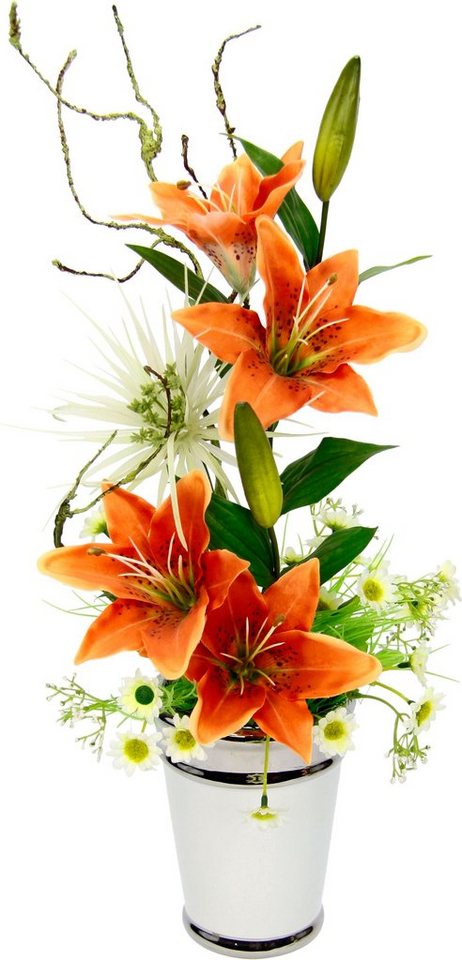 Kunstpflanze Arrangement Lilien in Topf Lilien, I.GE.A., Höhe 53 cm von I.GE.A.