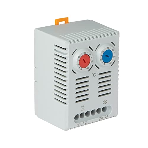 IBO Thermostat zum Heizen und Kühlen - TBGZ41 (doppelt) NC NO, biometallisch, TH35 Schiene von IBO