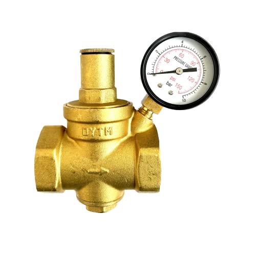IBO Wasserdruckregler 1.1/4 Zoll DN32 mit Manometer 0-10 bar | Wasserdruckminderer | Druckminderer | Druckregler für Wasser | Radialmanometer | Messing von IBO