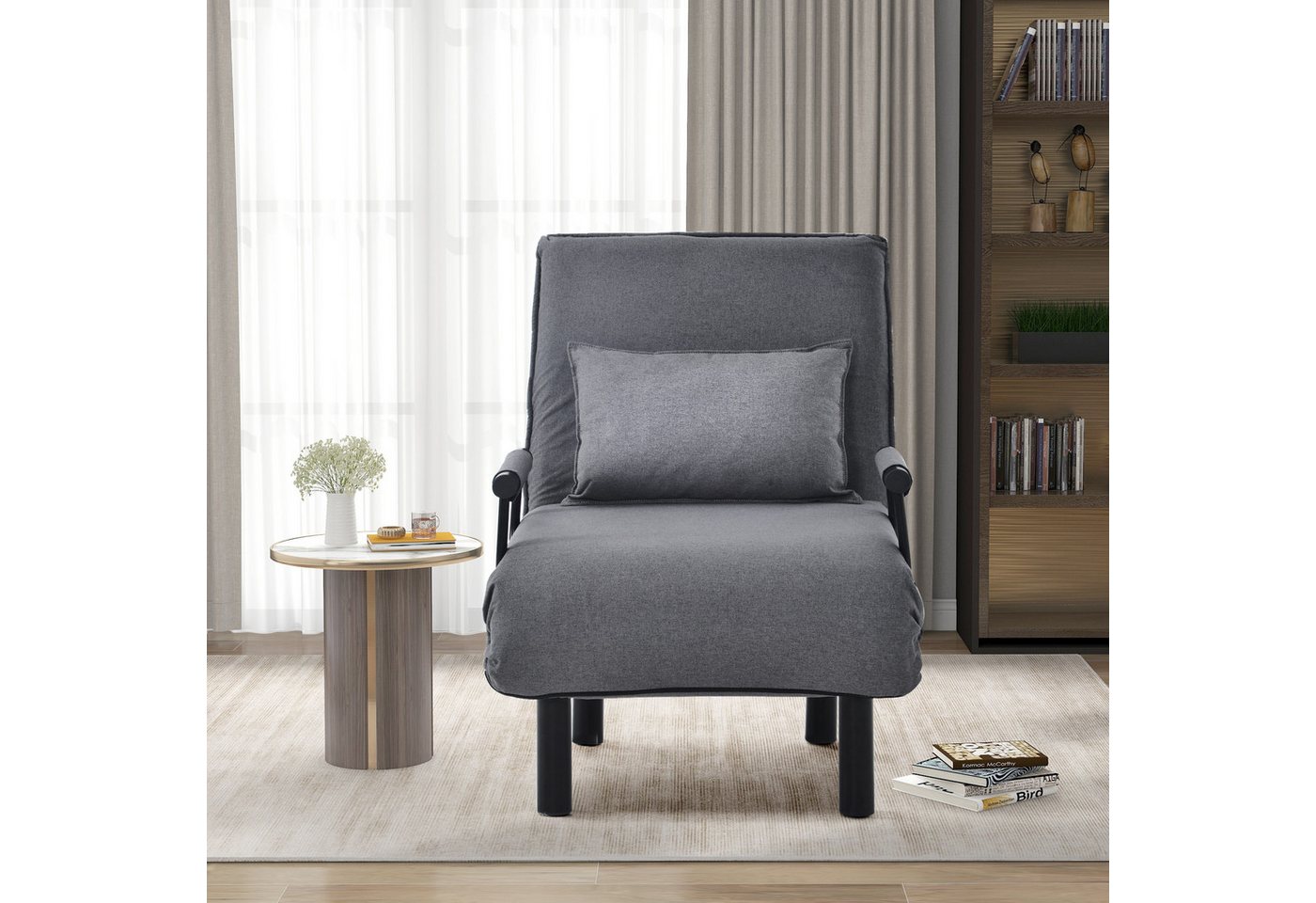 IDEASY Faltstuhl Gepolsterter Sitz, 3-in-1, Schlafsofa mit Kissen, faltbar, geeignet für Zuhause, Büro, Schlafzimmer, Wohnzimmer von IDEASY