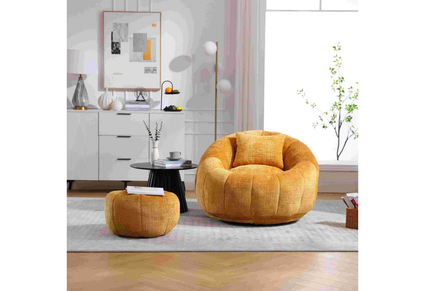 IDEASY Sitzsack Sessel, Chaiselongue-Sofa , mit Fußstütze, geeignet für Schlafzimmer, Wohnzimmer und Büros von IDEASY