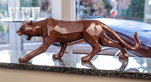 IDYL Moderne Skulptur Figur Resin Jaguar | rot | Masse: 48x10,5x15 cm | Material: Polyresin (Kunststein) |Dekoration für den Wohnbereich von IDYL