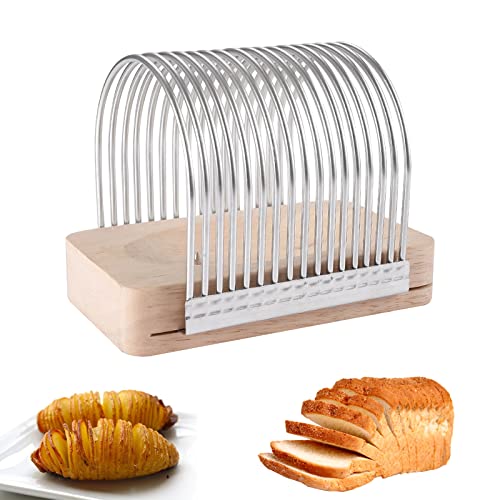 IGTOPS Hasselback Kartoffelmesser, Gemüse Wellenschneider Set, Kartoffel Hobel für DIY Baked Kartoffelchips Maker, Zwiebel-Halter Gemüse Helfer Kartoffelschneider Slicer von IGTOPS