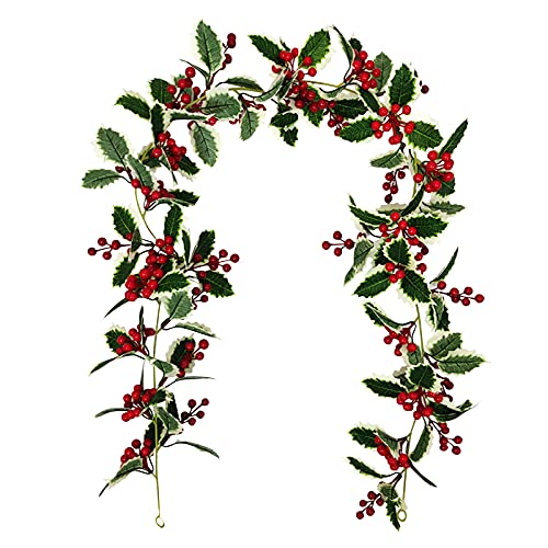 Weihnachtsgirlande, flexibel, für den Winter, rot, künstliches Jahr, Heimdekoration von Rosen (A, Einheitsgröße) von IHEHUA