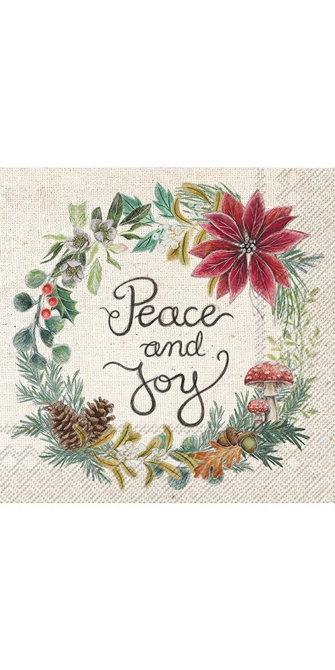 IHR Papierserviette Peace and Joy, (20 St), 33 cm x 33 cm von IHR