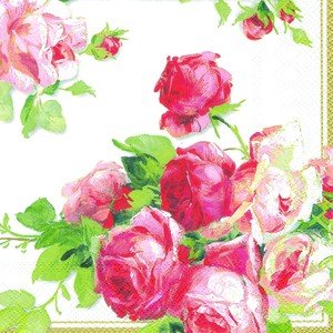 IHR Victoria Papierservietten, weiße Rosen, 20 Stück von IHR