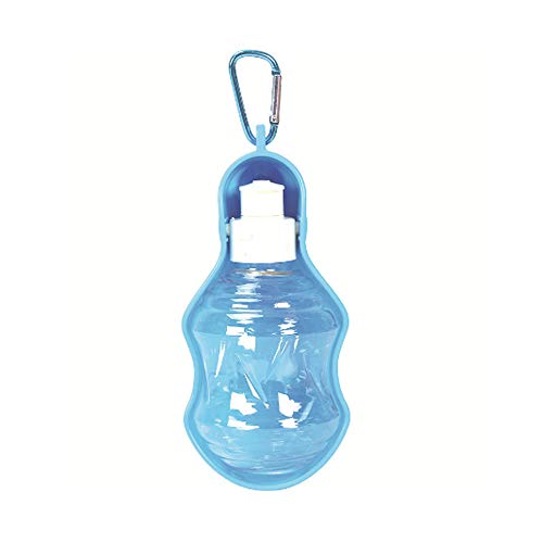 IKAAR Tragbare Haustier Wasserflasche 250ML Hund Katze Trinkflasche, BPA-Frei Auslaufsicher Hundetrinkflasche für Camping, Spaziergang, Wandern, Training, Unterwegs Outdoor (Blau) von IKAAR