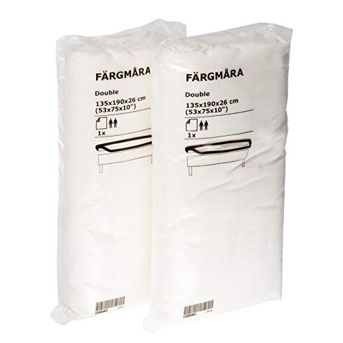 Ikea Fargmara Spannbettlaken für Doppelbett, 100 % Baumwolle, 135 x 190 cm, Weiß, 2 Stück von Ikea