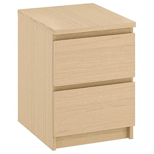 Ikea MALM Kommode, 2 Schubladen, weiß gebeiztes Eichen-Furnier, 40 x 55 cm von Ikea