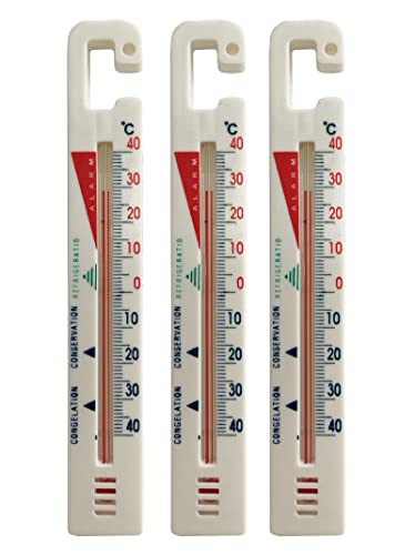 3 x Thermometer aus Plastik z.B. nutzbar als Kühlschrankthermometer bzw. Gefrierfach, Kühlschrank oder Gefriertruhe von Preisjubel
