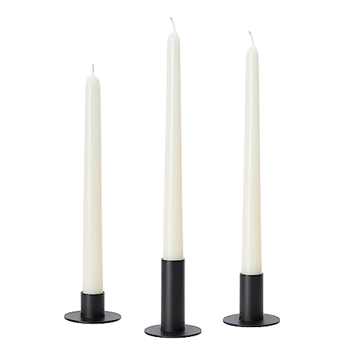 3PCS Satz schwarzer Kerzenständer, dekorative Metall-Kerzenhalter für Kegelkerzen abgestufte Höhen（Kerzen Ausgeschlossen von IMAGE