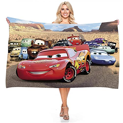 IMFLY Car Handtuch Set,Microfaser Badehandtuch 70×140cm Schnell Trocknend Badetuch Für Kinder,Strandtuch,Lightning McQueen Und Cruz Ramirez (2,90x180cm) von IMFLY