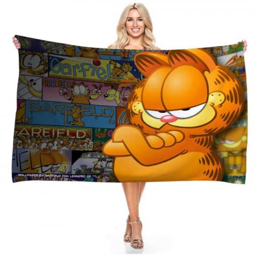 IMFLY Garfild Garfield Handtuch 70 X 140 cm,Strandtuch Badetuch Strandlaken Handtücher,Strandtuch Mit Namen.Kinder Duschtücher (B,80x160cm) von IMFLY