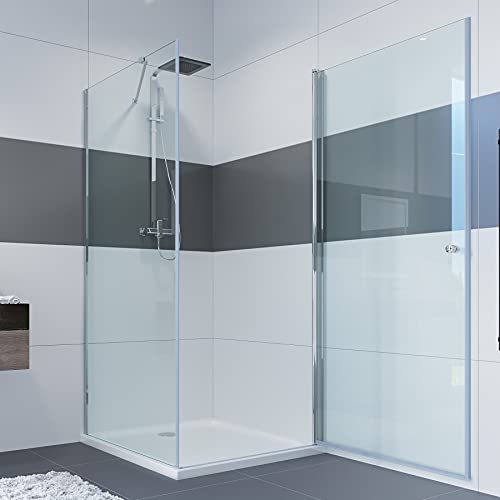Duschkabine IMPTS 70x90 cm Drehtür Seitenwand Dusche Sicherheitsglas Duschtür Eckeinstieg Duschabtrennung Glas,185cm von IMPTS