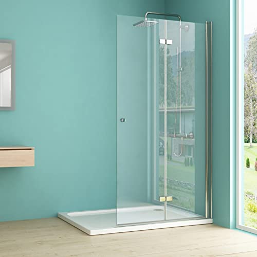 IMPTS walk in Dusche Glaswand 80x185 cm Duschwand Glas Duschkabine Duschtrennwand Falttüren Duschabtrennung von IMPTS