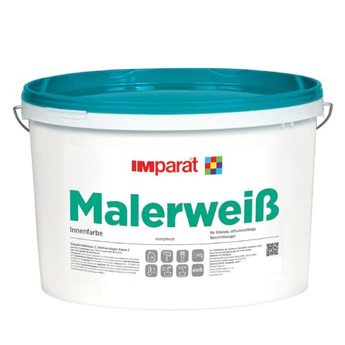 IMparat | Malerweiß | Weiß | Wandfarbe | Innenfarbe | Wohnraumfarbe | Hohe Deckkraft | 2,5 Liter von IMparat