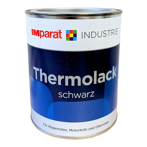 IMparat | Thermolack | Schwarz | Motoren | Auspuff | Ofenrohre | Hitzebeständiger Lack | Korrosionsschutz | 0,75 Liter von IMparat