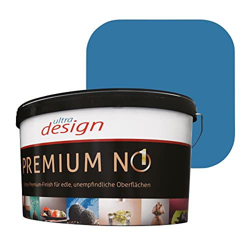 IMparat Ultra design Premium No.1 Wandfarbe, Farbfamilie Wasserklang: Blautöne, Innenfarbe für glatte, matte, farbige Wände, hohe Deckkraft, Farbton UD 08-10, 12,5 Liter von IMparat
