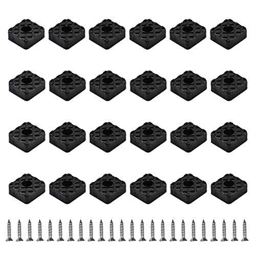 INCREWAY 24 schwarze quadratische Möbel-Pads, 22 x 9 mm, rutschfeste Möbelfüße für Tisch, Schreibtisch, Stuhl, Sofa, Möbeluntersetzer zum Schutz von Hartholzböden. von INCREWAY