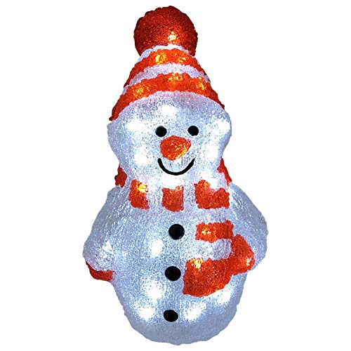 XXL Acryl Schneemann Figur kaltweiß 96 LEDs Beleuchtung Außenbeleuchtung Weihnachtsbeleuchtung Strombetrieb von INDA-Exclusiv