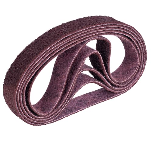 5 Stück 3M Scotch Brite Schleifband Schleifband Vliesband Rohrbandschleifer Schleifmaschine (3M SC-BS Grade: Medium, Color: red, 13mm x 457mm) von INDIAN STORE 24