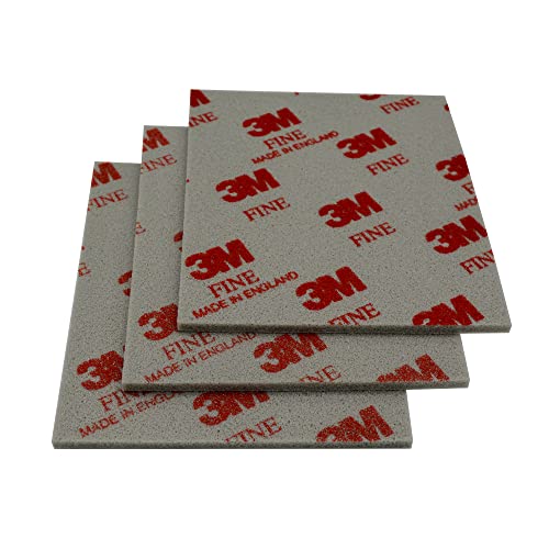 3M Soft Pads, 3 Stück, Schleifschwamm, Schleifpad, Schleifen und Polieren, Nass- oder Trockenschliff, Schaumstoff-Pads, waschbar und wiederverwendbar(Fine) von INDIAN STORE 24