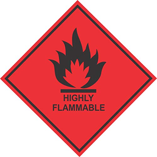 INDIGOS UG - Aufkleber - Sicherheit - Warnung - Dangerous substance labels Highly flammable safety sign - 300mm x 300mm - Sticker Büro - Firma - Schule von INDIGOS UG