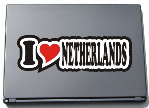INDIGOS UG Laptopaufkleber - Laptopskin - JDM - Die Cut - Aufkleber - Herz - 210 mm I Love Netherlands von INDIGOS UG