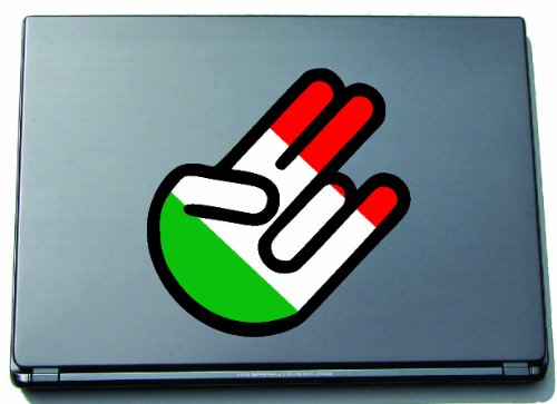 INDIGOS UG The Shocker Hand - Laptopaufkleber/Laptopskin/Aufkleber Decal Sticker - 297x205 mm - schwarzer Umriss mit Fahne/Flagge - Hungary-Ungarn von INDIGOS UG