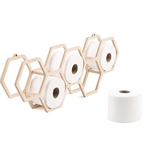 INEXTERIOR Toilettenpapieraufbewahrung - Holz - handgefertigt in Deutschland - Halter für Klopapierollen auf Vorrat - Ständer für Wand - Ablage Bad Accessoire Ersatzrollenhalter von INEXTERIOR