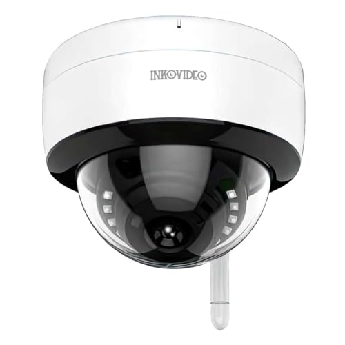 INKOVIDEO INKO-TY803 4 MP WLAN Dome Überwachungskamera mit Smart H.264+ Videokomprimierung, Bewegungserkennung, IR-Nachtsicht bis zu 25 m, ONVIF, unterstützt MicroSD-Karten bis zu 128 GB von INKOVIDEO