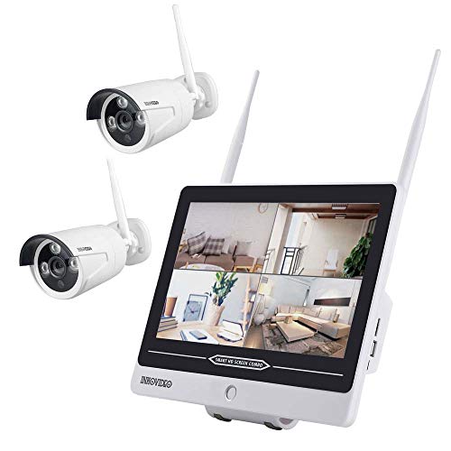 Inkovideo INKO-AL3003-2 - WLAN Überwachungsset mit integriertem 30,48 cm (12“ Zoll) Monitor und 2X 3 MP Überwachungskameras von INKOVIDEO