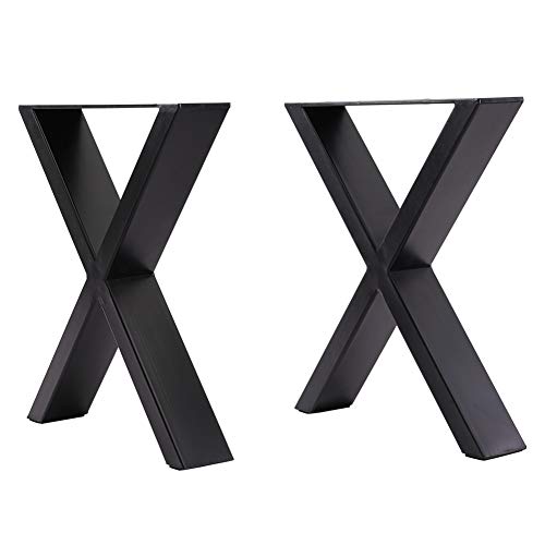 INMOZATA Tischkufen 2 Stück X Form Tischbeine Metall Möbelfüße Tischgestell Tischkufen mit Schrauben für Esstisch Schreibtisch Stizbank 35 x 7 x 40cm Schwarz von INMOZATA