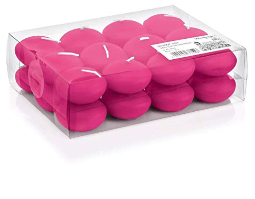 INNA-Glas 24er Set Schwimmende Kerzen Ornella, pink, Ø 4,5cm, 4h - Teelichter von INNA-Glas