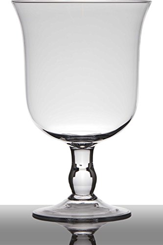 INNA-Glas Blumenvase Glas Noelle auf Standfuß, Trichter - rund, klar, 29cm, Ø 19,5cm - Deko Glas - Windlichtglas von INNA-Glas