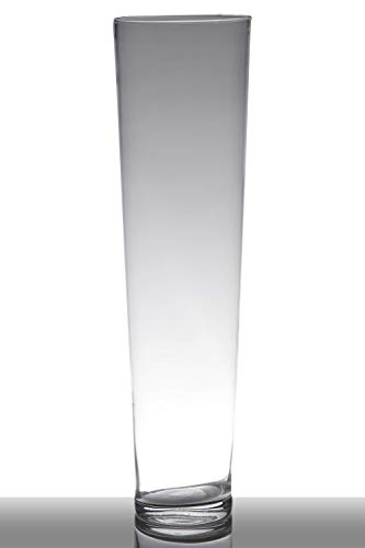 INNA-Glas Bodenvase Glas Lorena, Trichter - rund, klar, 70cm, Ø 19cm - Konische Vase - Standvase von INNA-Glas