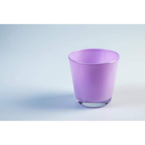 INNA-Glas Kleines Teelichtglas - Teelichthalter Alex, lila, 7,5cm, Ø 7,5cm - Windlichtglas von INNA-Glas